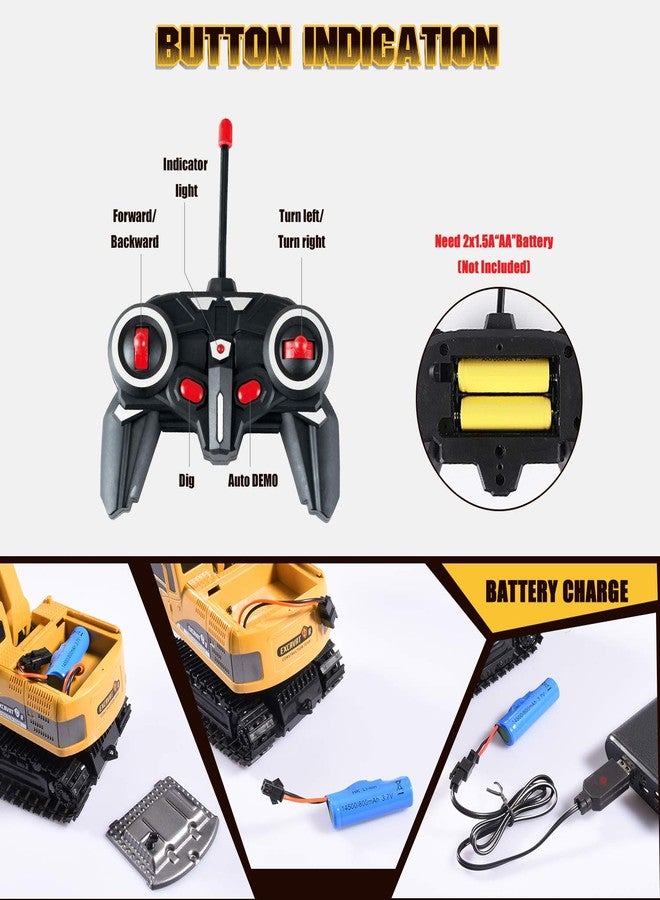 Onadrive Construction Excavator Toy - Kids Toy Engineering Digger Truck, Remote Control Rechargable Hydraulic Car for 3 4 6 7 8 Year Old Boys Girls, Educational Toys for Kids & Children - Image 5